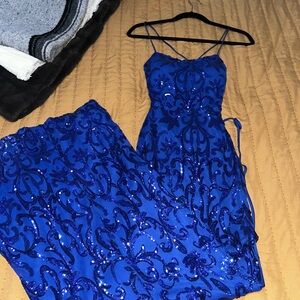 Blue Sequin Gown